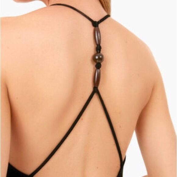 Rebecca Taylor NWT Black Compact Stretch Knotted Back Column Dress XL - Picture 2 of 13